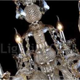 12 svetiel Retro Cognac Color K9 Crystal Modern Luster