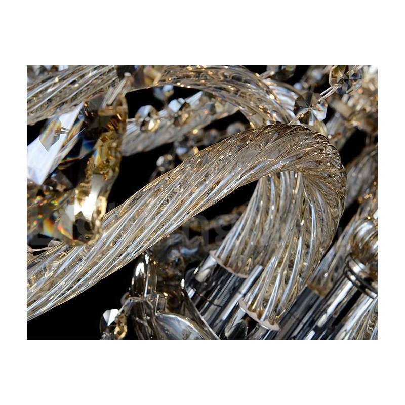 12 svetiel Retro Cognac Color K9 Crystal Modern Luster
