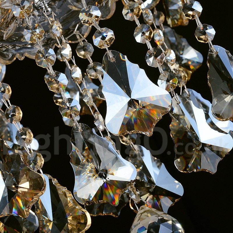 12 svetiel Retro Cognac Color K9 Crystal Modern Luster