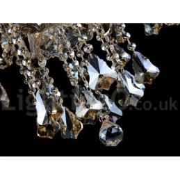 12 svetiel Retro Cognac Color K9 Crystal Modern Luster