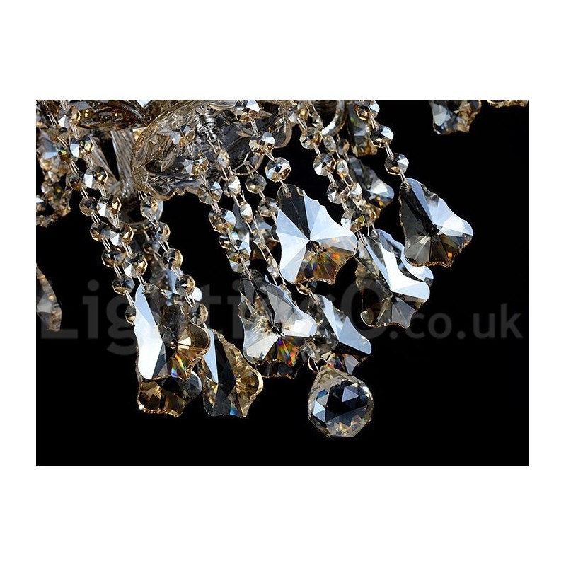 12 svetiel Retro Cognac Color K9 Crystal Modern Luster