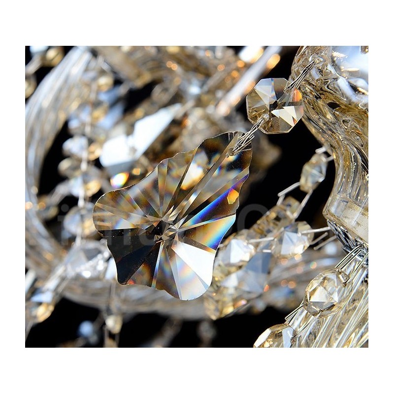 12 svetiel Retro Cognac Color K9 Crystal Modern Luster