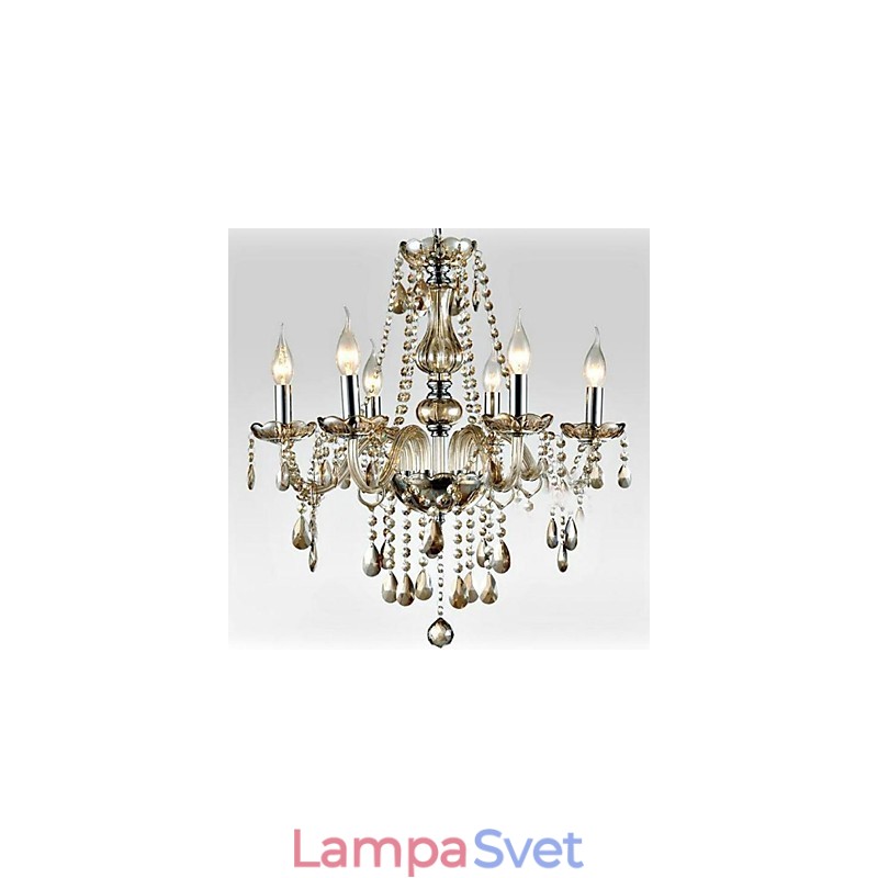 6 light Štýl paláca Sklenený luster so sviečkovou žiarovkou