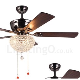 132CM (52") drevené retro diaľkové ovládanie stropného ventilátora v americkom štýle s motorom Crystal Shade Mute z čistej medi