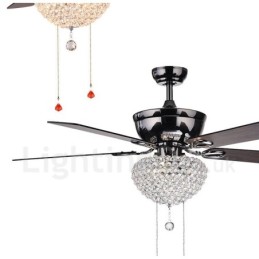 132CM (52") drevené retro diaľkové ovládanie stropného ventilátora v americkom štýle s motorom Crystal Shade Mute z čistej medi