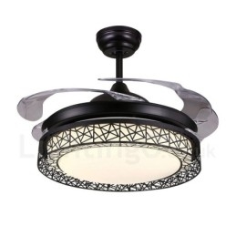 108CM (42") 91CM(36") moderné moderné diaľkové ovládanie dutého stropného ventilátora s akrylovým tienidlom Mute z čistej medi
