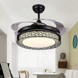 108CM (42") 91CM(36") moderné moderné diaľkové ovládanie dutého stropného ventilátora s akrylovým tienidlom Mute z čistej medi