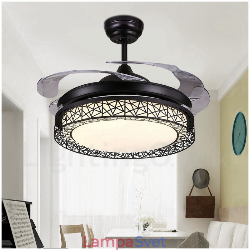 108CM (42") 91CM(36") moderné moderné diaľkové ovládanie dutého stropného ventilátora s akrylovým tienidlom Mute z čistej medi