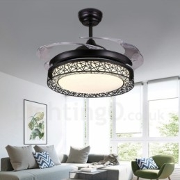 108CM (42") 91CM(36") moderné moderné diaľkové ovládanie dutého stropného ventilátora s akrylovým tienidlom Mute z čistej medi
