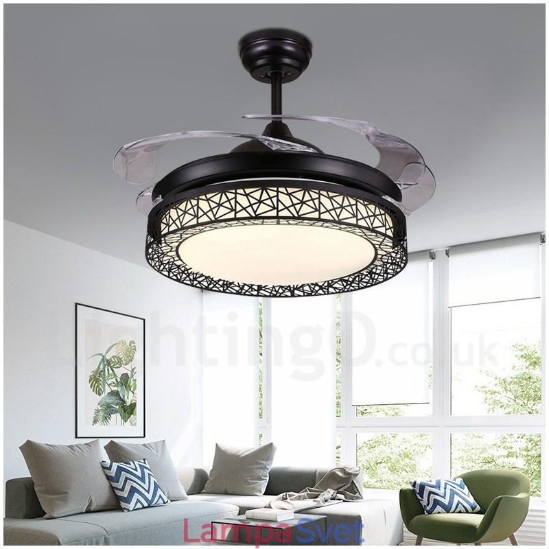 108CM (42") 91CM(36") moderné moderné diaľkové ovládanie dutého stropného ventilátora s akrylovým tienidlom Mute z čistej medi