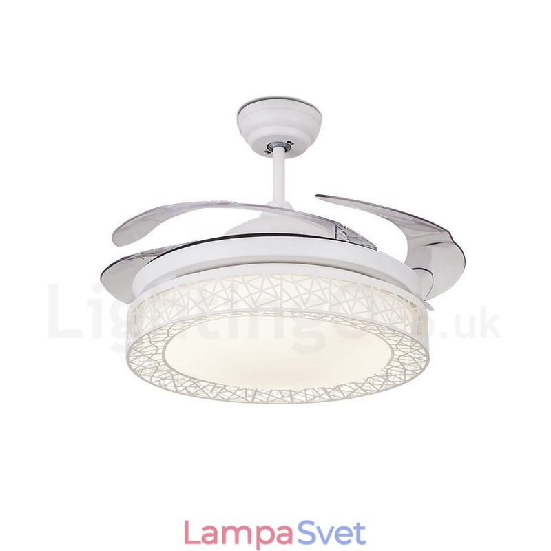 108CM (42") 91CM(36") moderné moderné diaľkové ovládanie dutého stropného ventilátora s akrylovým tienidlom Mute z čistej medi