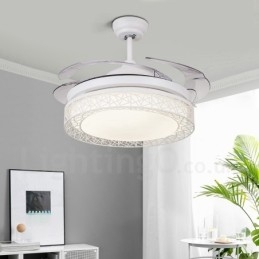 108CM (42") 91CM(36") moderné moderné diaľkové ovládanie dutého stropného ventilátora s akrylovým tienidlom Mute z čistej medi