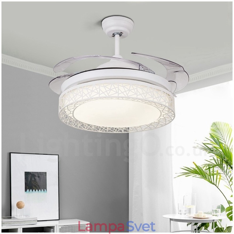 108CM (42") 91CM(36") moderné moderné diaľkové ovládanie dutého stropného ventilátora s akrylovým tienidlom Mute z čistej medi