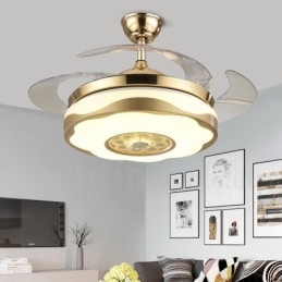 108CM (42") 91CM (36") moderné moderné diaľkové ovládanie stropného ventilátora v zlatej farbe s akrylovým tienidlom Mute z čistej medi