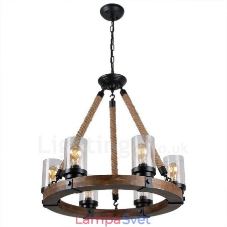 6 Light Ring Vintage drevený luster Priemyselné Wind Loft Drevené lineárne závesné osvetlenie 6 Light Ring Vintage drevený luster Priemyselné Wind Loft Drevené lineárne závesné osvetlenie
