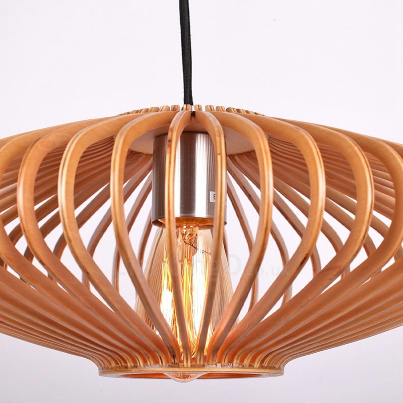 1 Light Lucerna Vintage drevený luster Priemyselné Wind Loft Drevené lineárne závesné osvetlenie