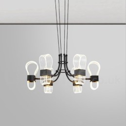 6 ľahkých lustrov Nordic Post Modern Design Luster s akrylovými tienidlami