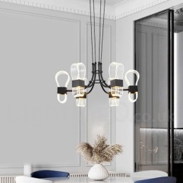 6 ľahkých lustrov Nordic Post Modern Design Luster s akrylovými tienidlami