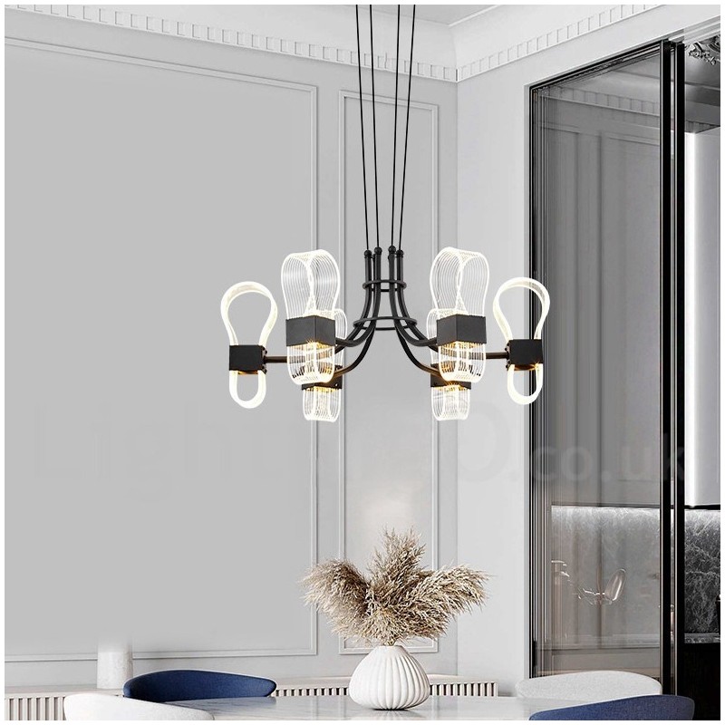 6 ľahkých lustrov Nordic Post Modern Design Luster s akrylovými tienidlami