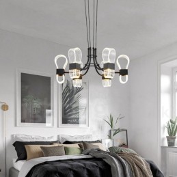 6 ľahkých lustrov Nordic Post Modern Design Luster s akrylovými tienidlami