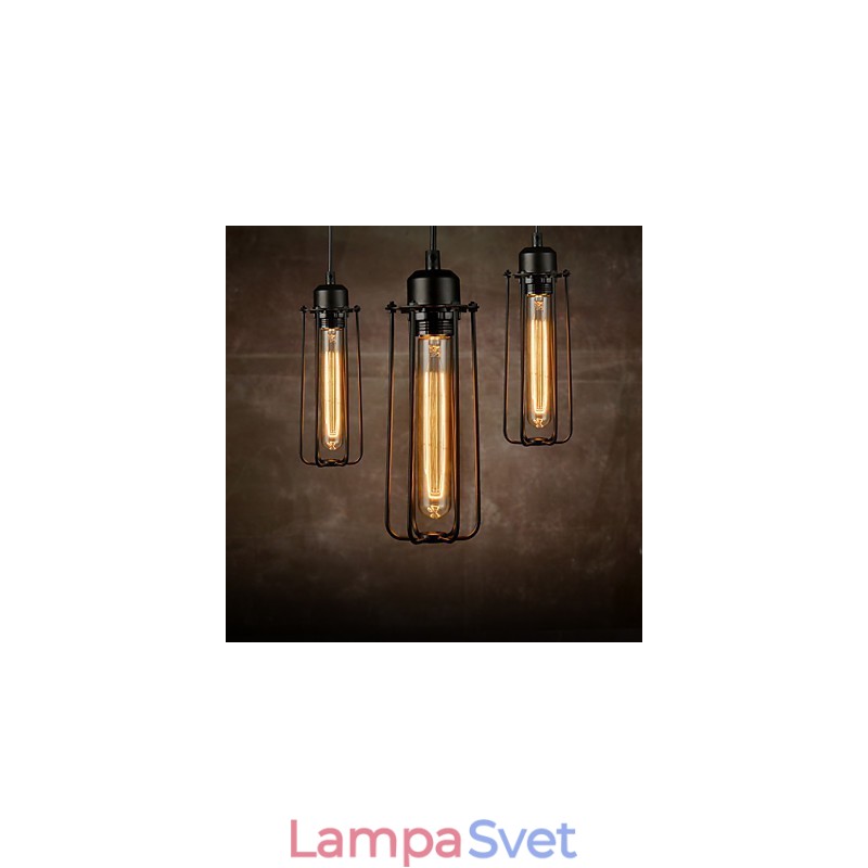 Luster Mini Style Rustic Lodge Retro Metal 3 svetelné závesné svietidlo