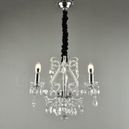 3 Light Gold Silver American Style Crystal Pendant Luster Light Store