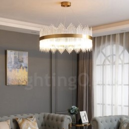 Postmoderná výstavná sieň luxusného okrúhleho krištáľového závesného svetla