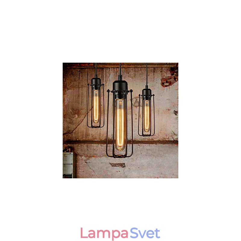 Luster Mini Style Rustic Lodge Retro Metal 3 svetelné závesné svietidlo