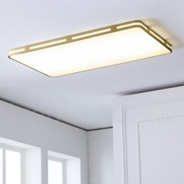Ultratenký obdĺžnikový moderný moderný severský štýl mosadzné stropné svietidlá s akrylovým tienidlom, ktoré možno použiť aj ako nástenné svietidlo