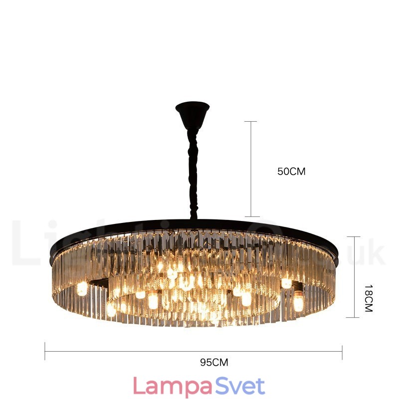 Postmoderný luxusný okrúhly krištáľový závesný luster K9 Výstavná sieň