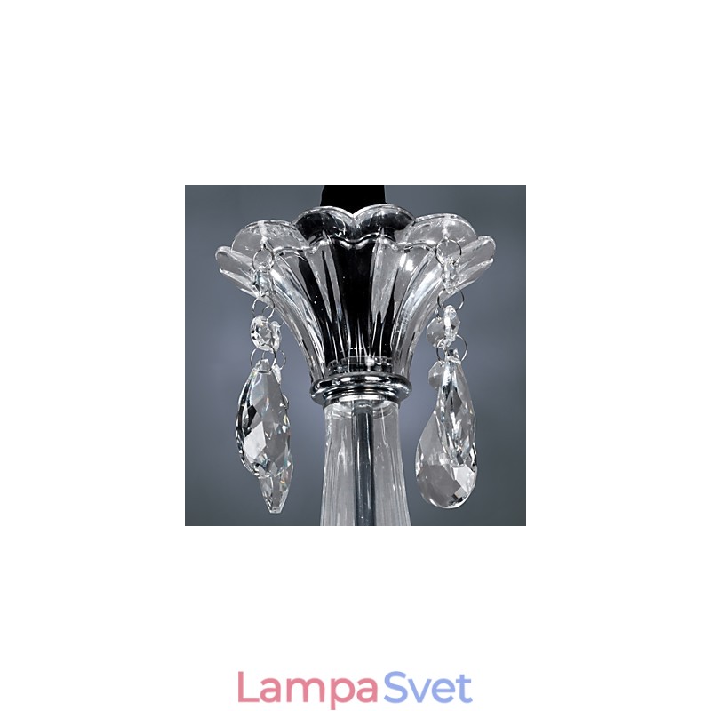Elegantný krištáľový luster so 6 svetlami v sviečkovej žiarovke