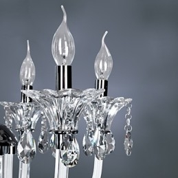 Elegantný krištáľový luster so 6 svetlami v sviečkovej žiarovke