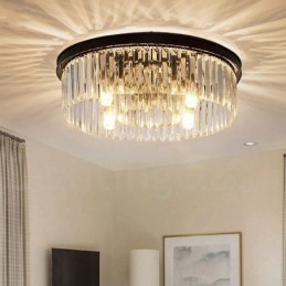 Postmoderná luxusná okrúhla výstavná sieň K9 Crystal Flush Mount Stropné svietidlo