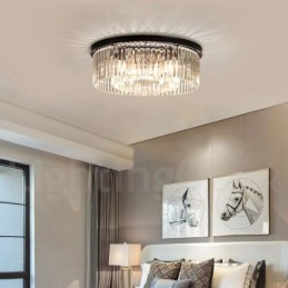 Postmoderná luxusná okrúhla výstavná sieň K9 Crystal Flush Mount Stropné svietidlo