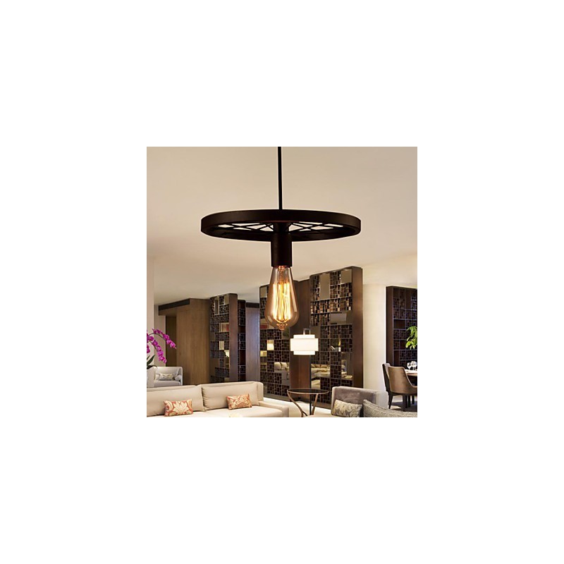Priemyselné 1 svietidlo Vintage In Iron Shade Pendant Light