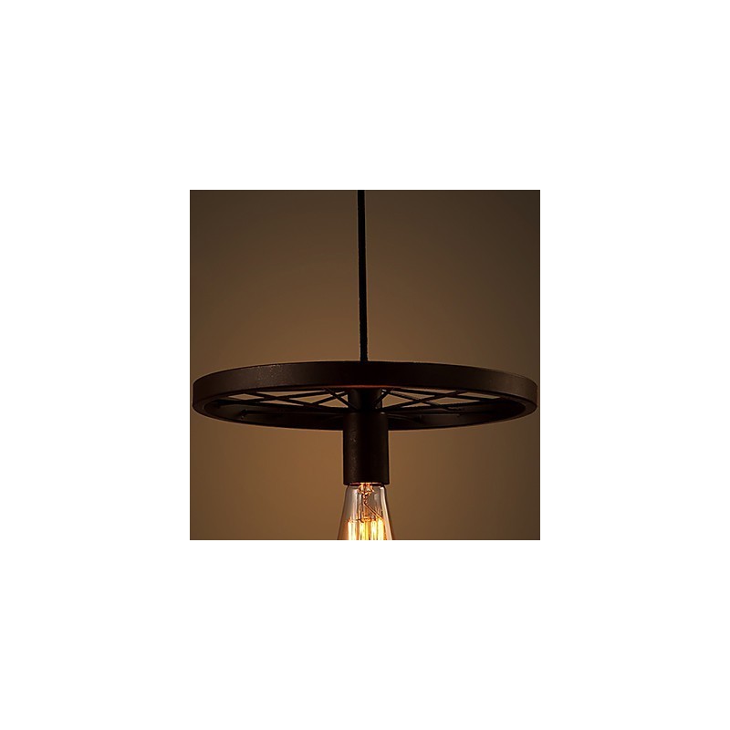 Priemyselné 1 svietidlo Vintage In Iron Shade Pendant Light