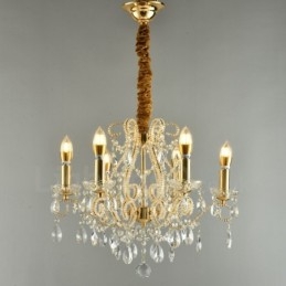 6 Light Gold Silver American Style Crystal Pendant Luster Light Store