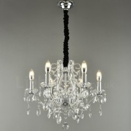 6 Light Gold Silver American Style Crystal Pendant Luster Light Store