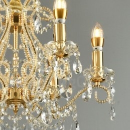 6 Light Gold Silver American Style Crystal Pendant Luster Light Store