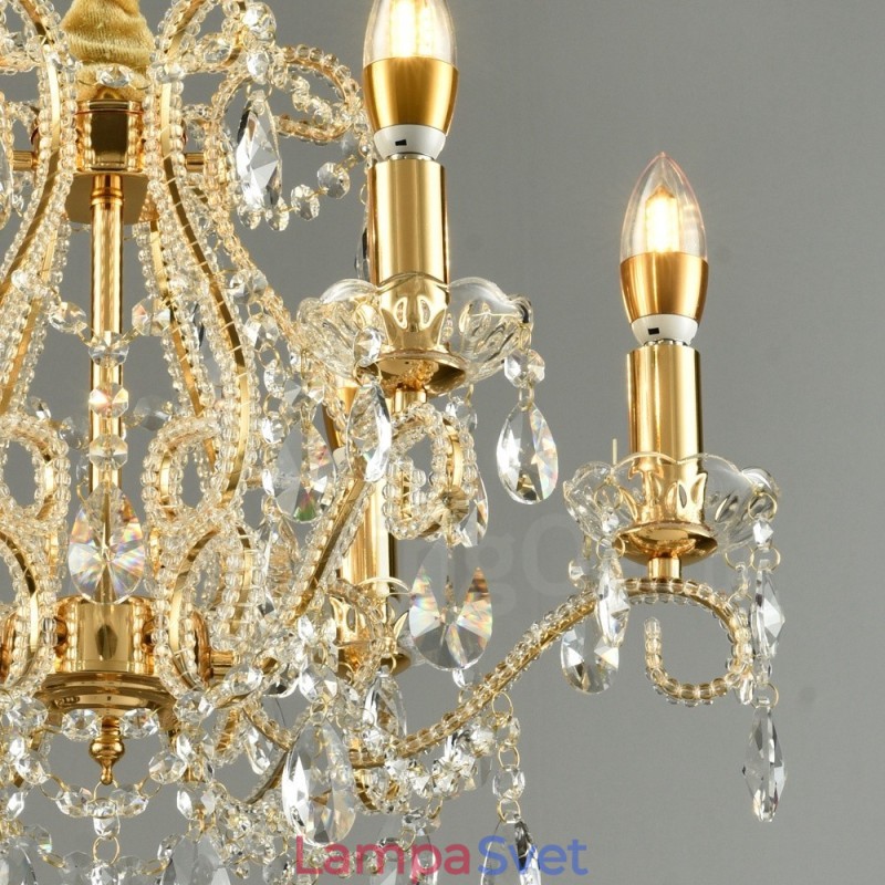 6 Light Gold Silver American Style Crystal Pendant Luster Light Store
