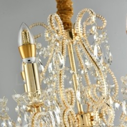 6 Light Gold Silver American Style Crystal Pendant Luster Light Store