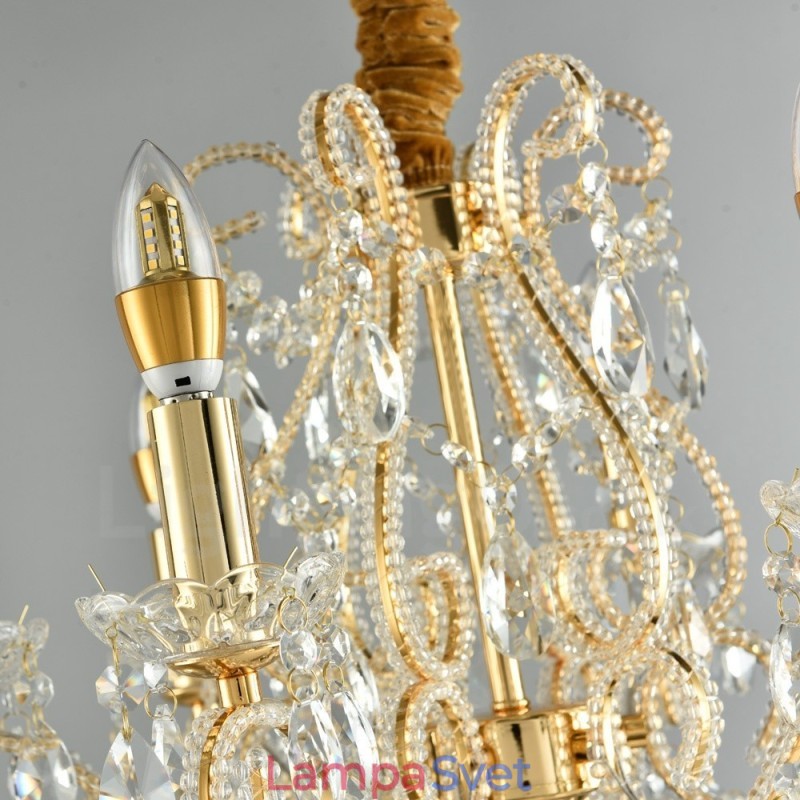 6 Light Gold Silver American Style Crystal Pendant Luster Light Store