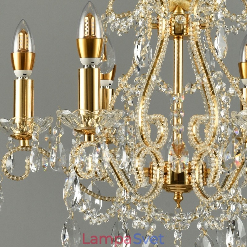 6 Light Gold Silver American Style Crystal Pendant Luster Light Store