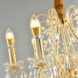 6 Light Gold Silver American Style Crystal Pendant Luster Light Store