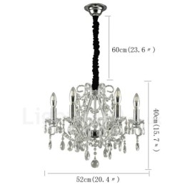 6 Light Gold Silver American Style Crystal Pendant Luster Light Store