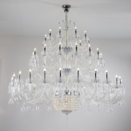50 Light Clear Elegantný Luxusný krištáľový sviečkový luster Výstava Hal