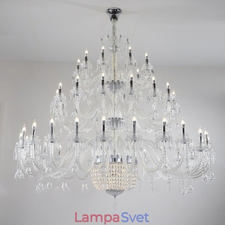 50 Light Clear Elegantný Luxusný krištáľový sviečkový luster Výstava Hal 50 Light Clear Elegantný Luxusný krištáľový sviečkový luster Výstava Hal