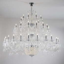 50 Light Clear Elegantný Luxusný krištáľový sviečkový luster Výstava Hal