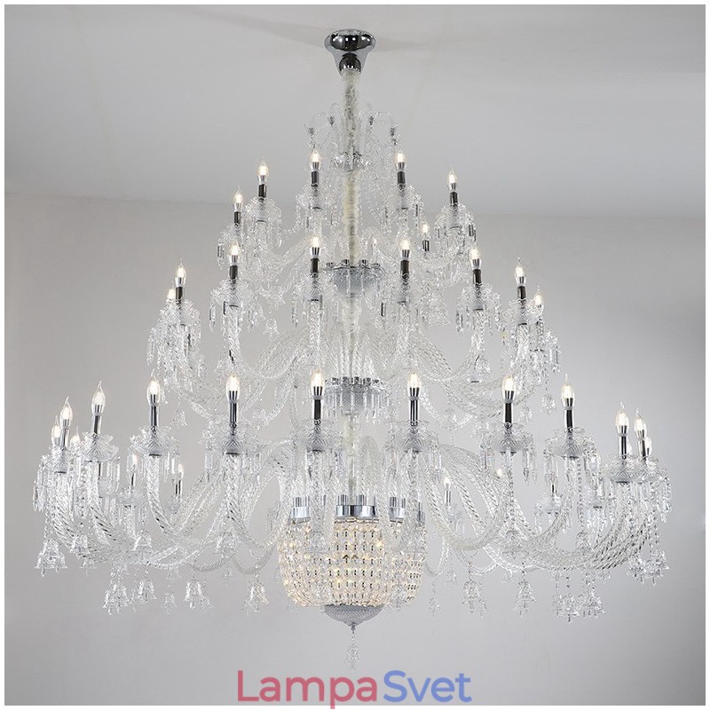 50 Light Clear Elegantný Luxusný krištáľový sviečkový luster Výstava Hal