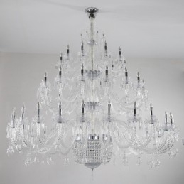 50 Light Clear Elegantný Luxusný krištáľový sviečkový luster Výstava Hal